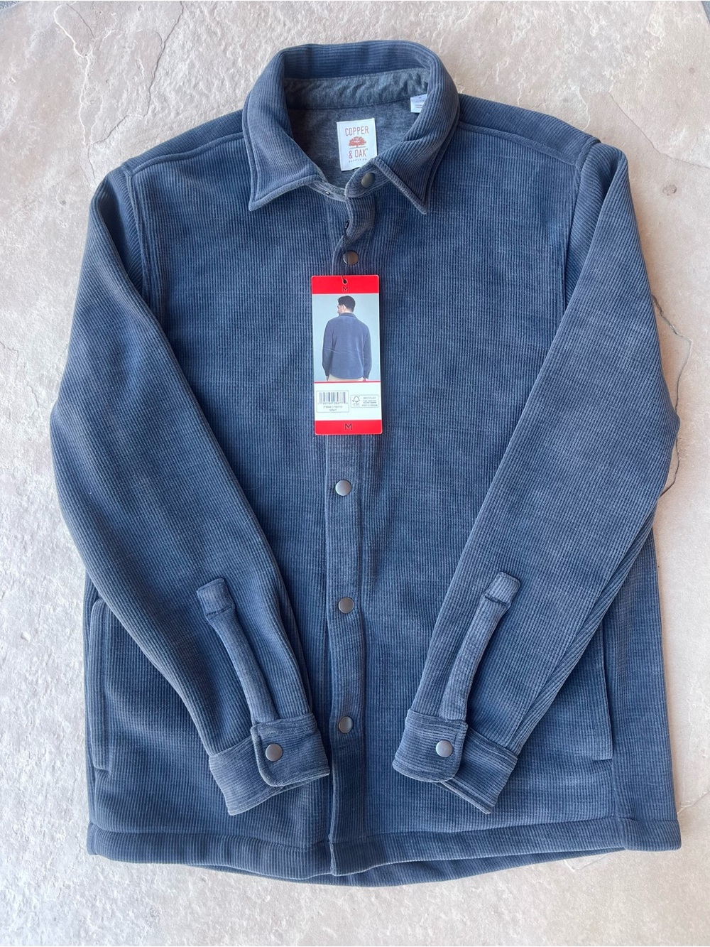 Copper and Oak Men's Medium Gray Shirt Jacket. NWT